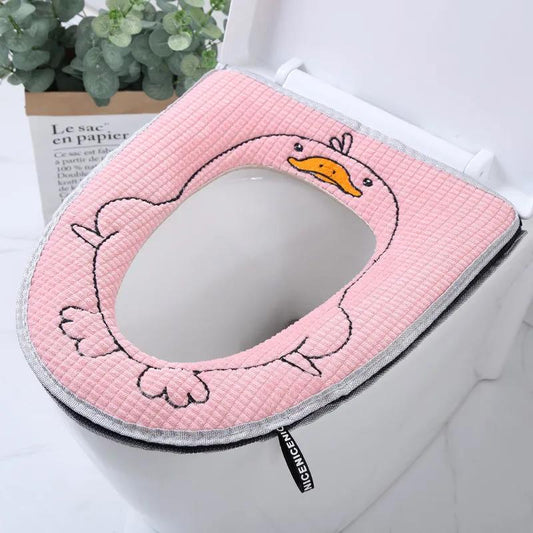 Household Toilet Seat Washer Four Seasons Waterproof Universal Toilet Mat Toilet Bathroom Zipper Toilet Cover