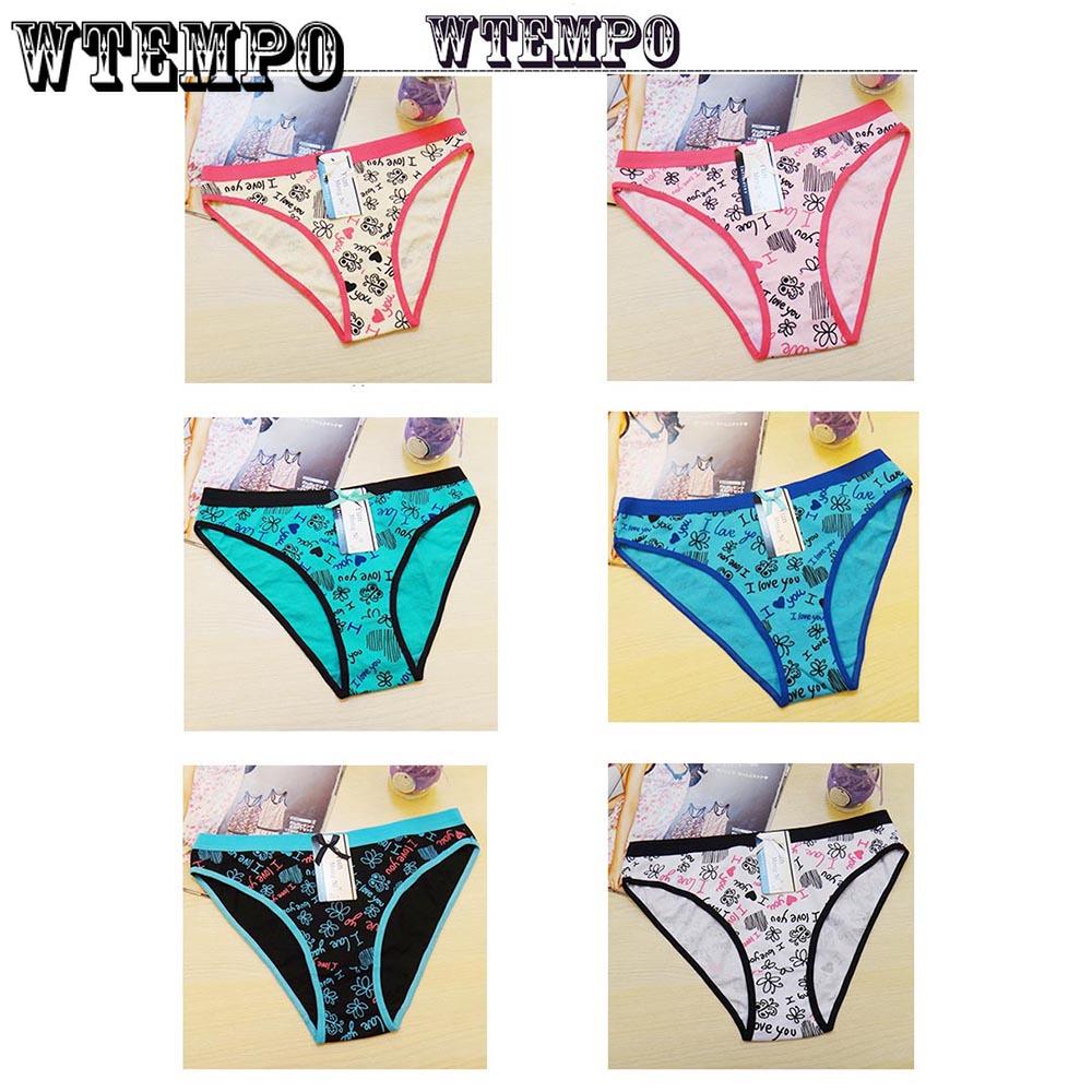 6 Pcs/lot Underwear Women Sexy Cotton Letter Panties Butterfly Shorts Intimate Goods Lingerie