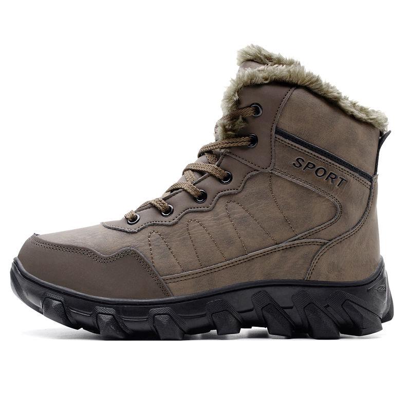 Snow Boots Winter Thick Plush Men's Cotton Shoes Keep Warm High Top Waterproof Outdoor Cotton Boots