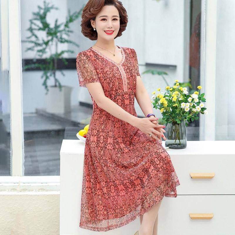 Summer Fashion Blue Plus Size Dress Vintage Print Mulberry Silk Midi Dress Elegant Women Bodycon Party Dresses