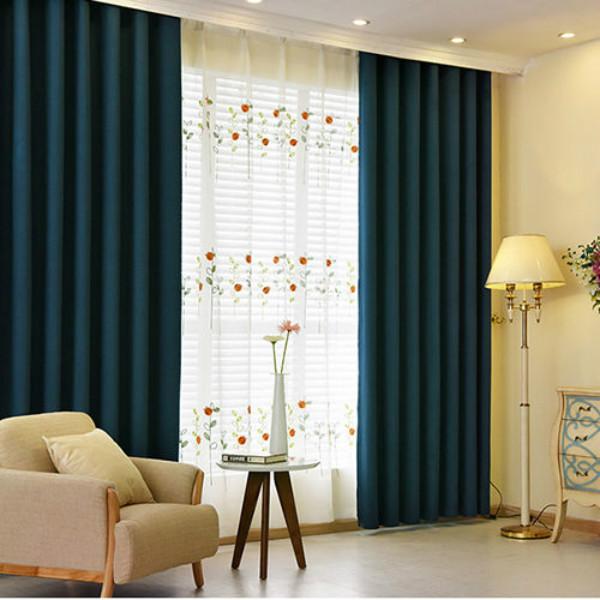 Nordic Simple Modern High-end Finished Curtains Thick Stitching Cotton and Linen Curtains Blackout Curtains for Living Room and Bedroom (150×270cm)