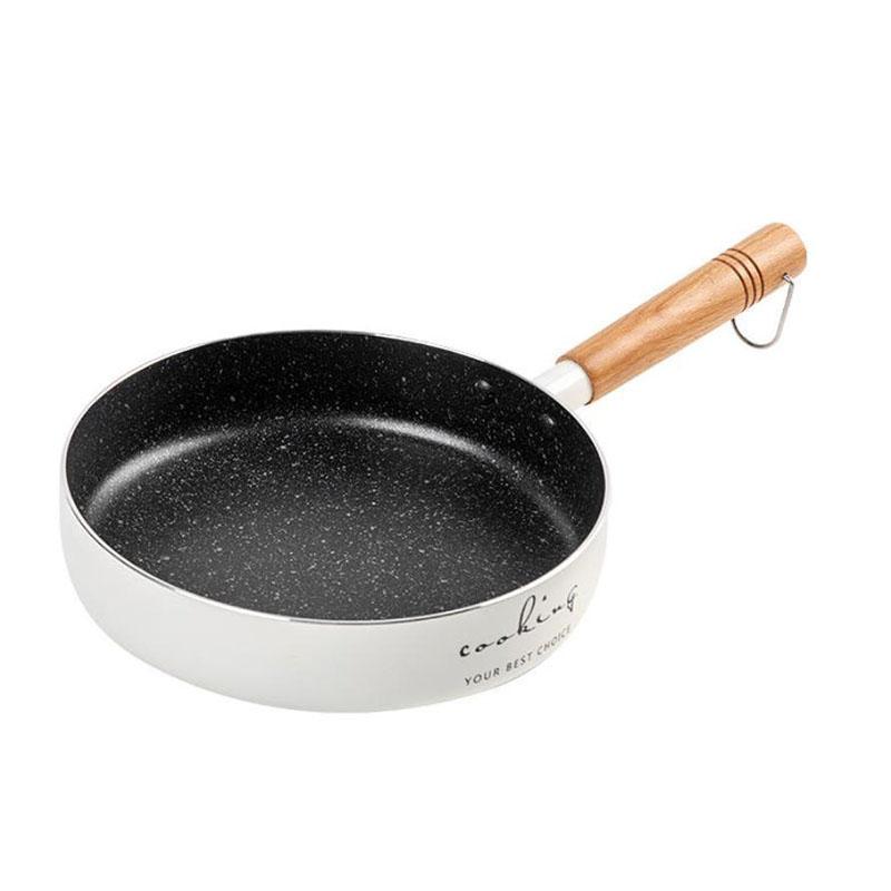 Mai Rice Stone Ceramic Small Frying Pan Wok Cooking Household Pot Flat Non-stick Pot Kitchen Utensils with Cover