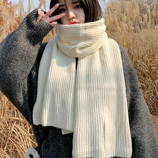 Small Scarf Female Winter Solid Color Wool Knitted Bib Korean Male Wild Winter Bib