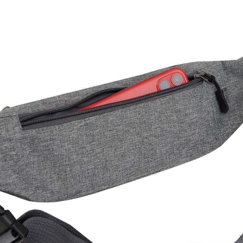 Unisex Casual Waist Packs Shoulder Bag Canvas Crossbody Bags Zipper Adjustable Belt Sport Travel Outdoor Mobile Phone Key Waterproof