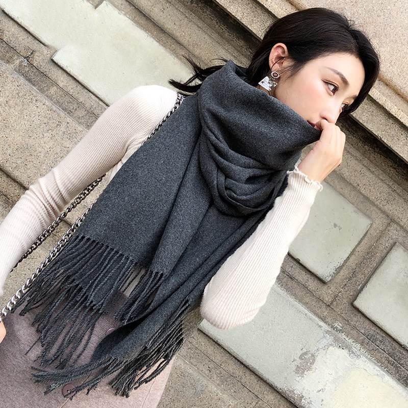 Winter Scarf for Women High Quality Warm Long Scarf Female Solid Color Thick Scarves