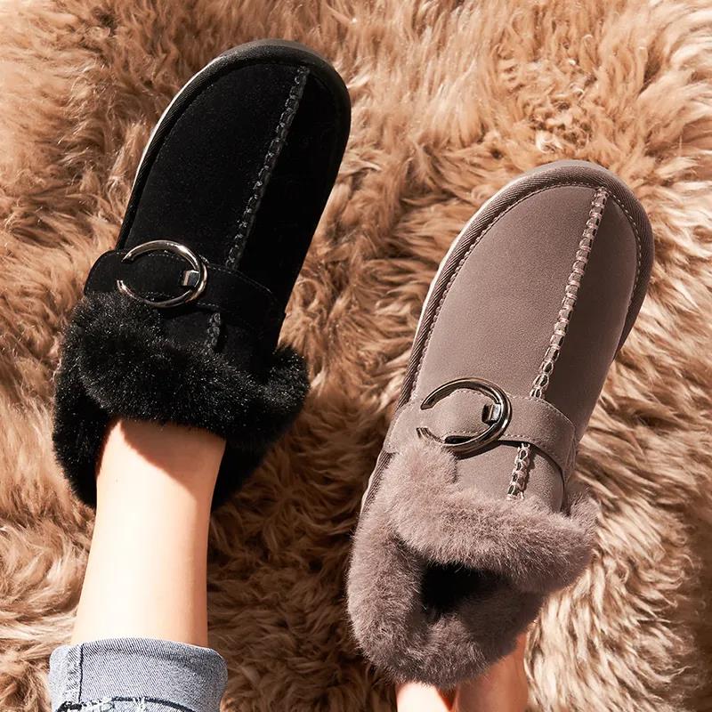 Snow Boots Women's Thick Winter Plus Velvet Cotton Shoes Women's Outer Wear Non-slip Warm Shoes Plush Shoes Cotton Shoes