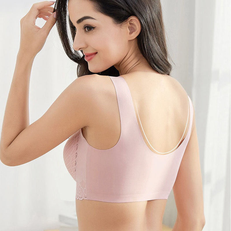 3PCS Latex Seamless Ladies Underwear Push Up Lightweight Comfortable Breathable Sports Lace Bra