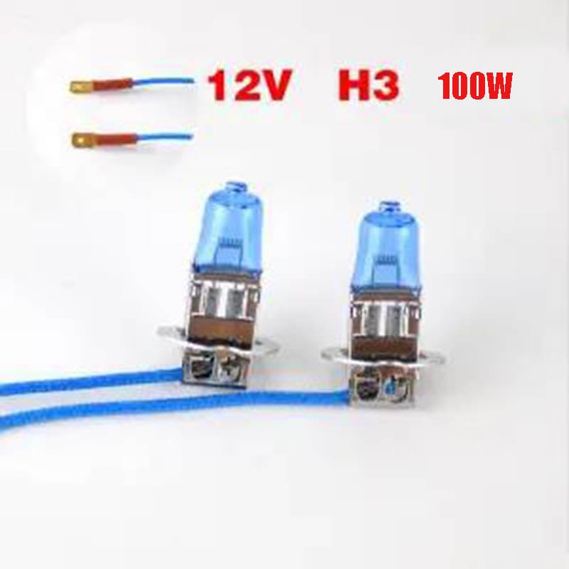 2pcs Car Front Big Bulb H1 H3 H4 H7 Xenon Lamp 12V24V High Beam Low Beam 9005 9006 Super Bright White Light Fog Lamp Brightening Direct Replacement