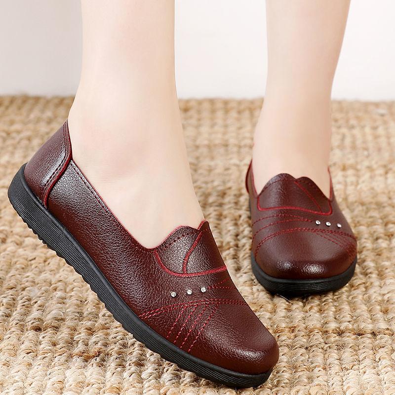 2021 Women Flats Woman Leather Breathable Moccasins Women Boat Shoes Ballerina Ladies Casual Shoes