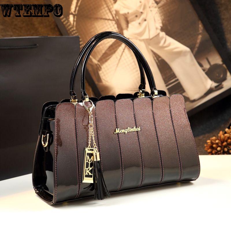 Crossbody shoulder bag simple casual ladies bag fashion fashion patent leather