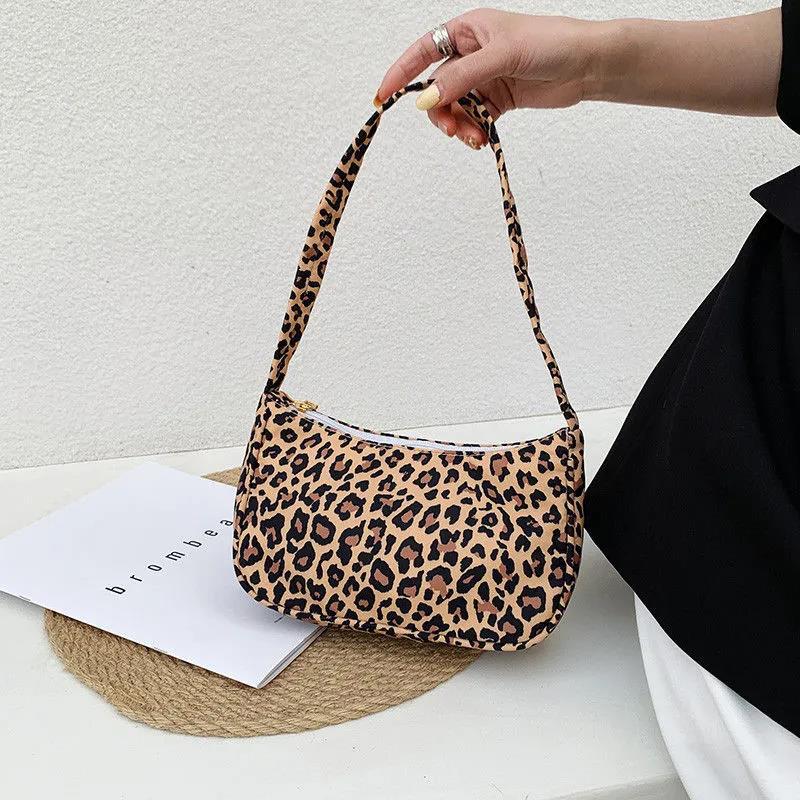 Baguette Bag Nylon Animal Pattern Armpit Bag for Women Shoulder Handbags Lady Simple Hand Bag