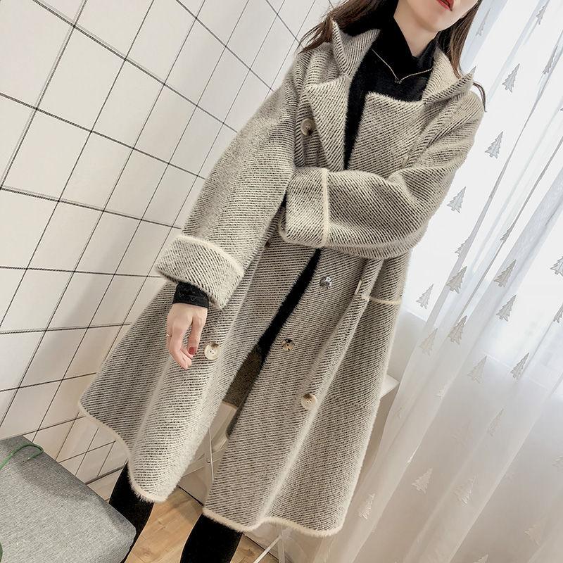 Winter Elegant Sexy Imitation Mink Velvet Women's Coat Fashionable and Popular Mid-length Loose Fur Mink Coat