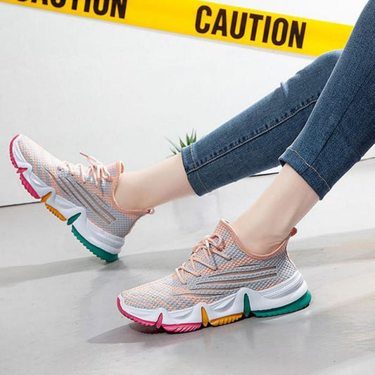 Fitness Running Shoes Women's Shoes Summer Net Shoes Breathable Hollow Mesh Single Shoes Lightweight Sports Casual Shoes