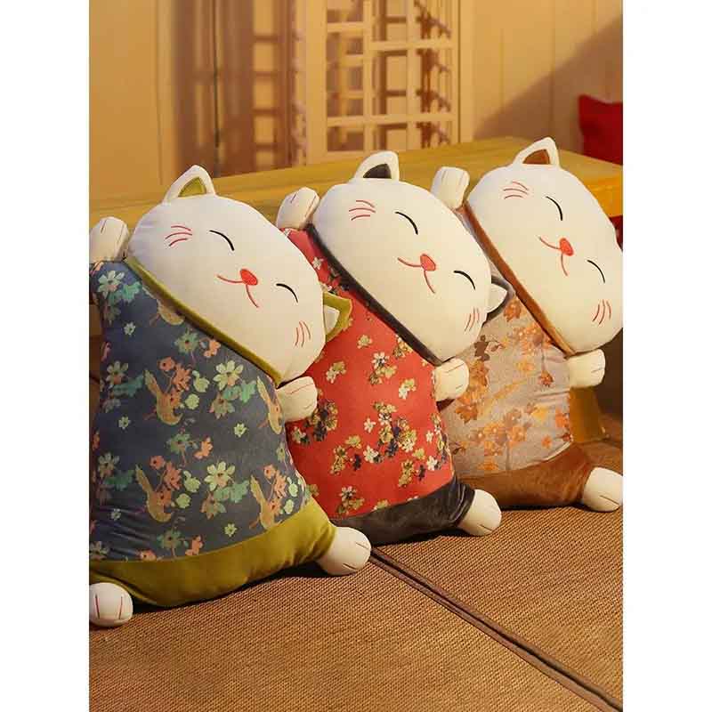 Japanese Beckoning Cat Doll Pillow Quilt Dual-use Sofa Back Cushion Office Seat Waist Cushion Lumbar Pillow Blanket