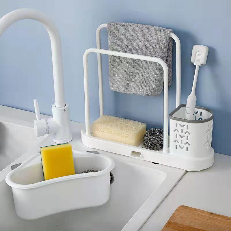 Drain Rack Hanging Dish Cloth Rag Shelf Kitchen Supplies Scouring Arrangement Shelf Sink Storage Rack Home Organizer Towel Rack