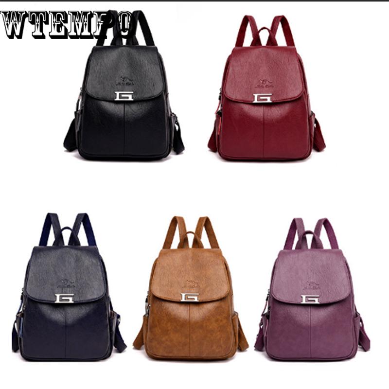 Backpack Women Vintage Classic Genuine Leather Women's Backpack Ladies Bag