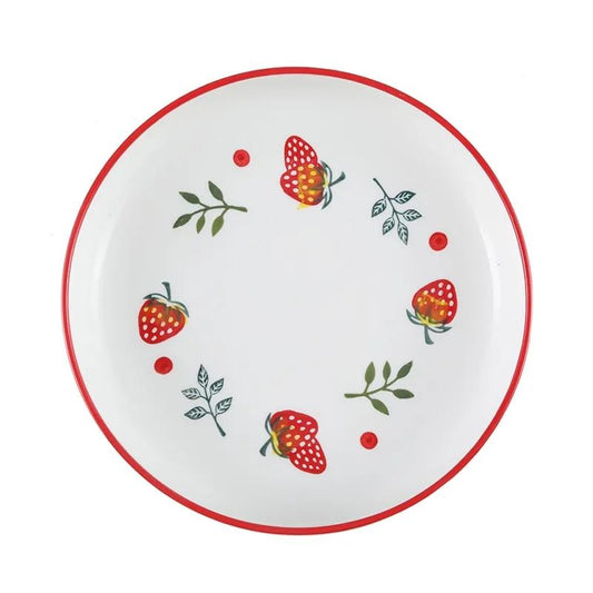 Hand-painted Deep Dish Soup Plate Underglaze Ceramic Rice Plate Household Fruit Salad Plate Simple Japanese Style