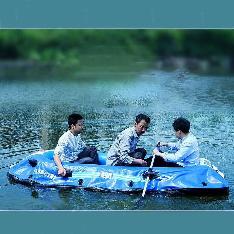 Automatic Inflatable Pumping Rubber Dinghy Thickened Fishing Boat Hard Bottom Double Triple Kayak Wear-resistant Assault Boat Folding Air Cushion