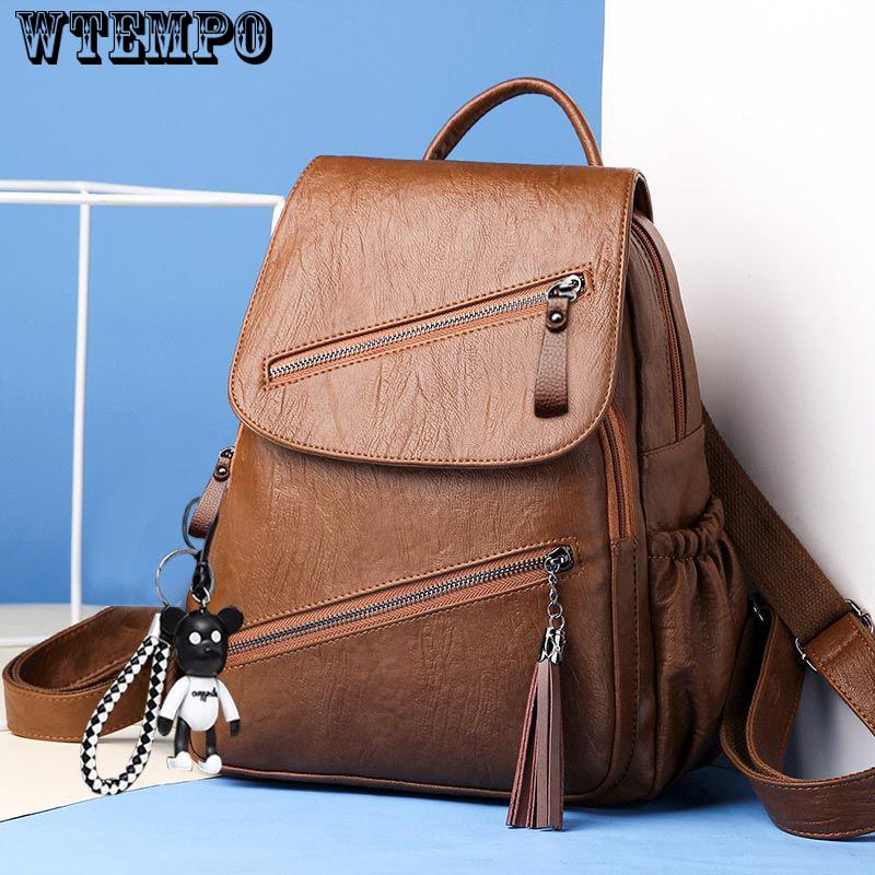 Women PU Leather Backpack Female Casual Shoulders Bag School Bag Fashion Women's Bags