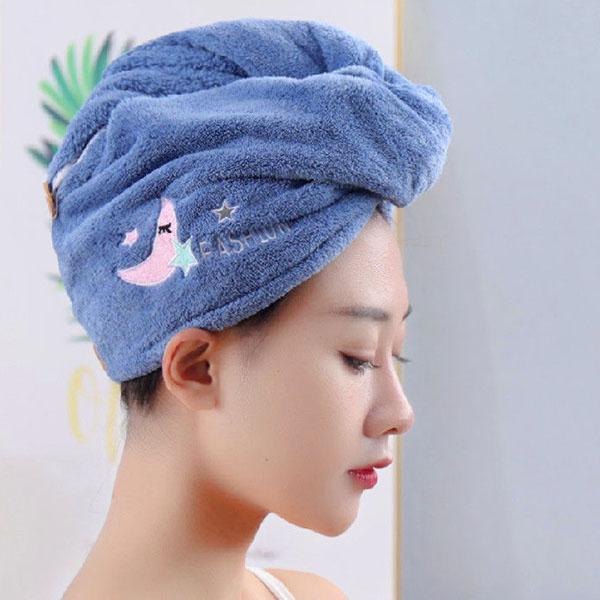 1pcs Women's Winter Dry Hair Cap Super Absorbent Shower Cap Hair Washing Quick Drying Embroidered Towel Female Thickened Hair Towel