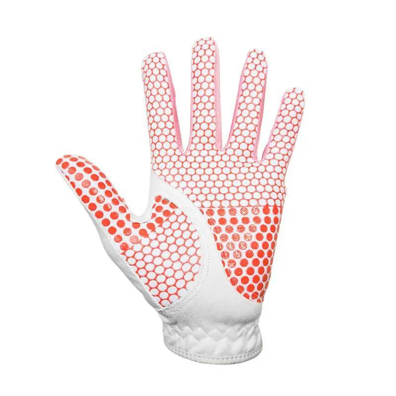 Golf Gloves Women's Hands 2 Colors Optional Microfiber Cloth Soft Non-slip Silicone Wear-resistant Breathable Gloves