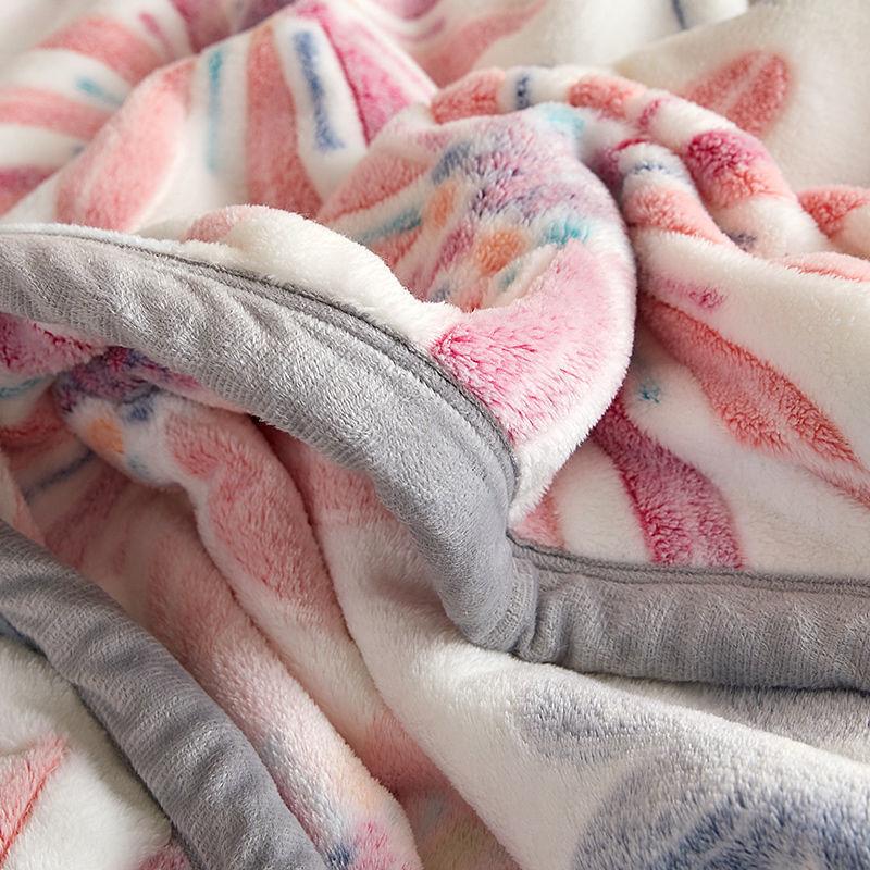 Coral Fleece Blanket Double-sided Plus Fleece Snowflake Fleece Blanket Towel Quilt Sofa Cover Blanket Nap Winter and Summer General