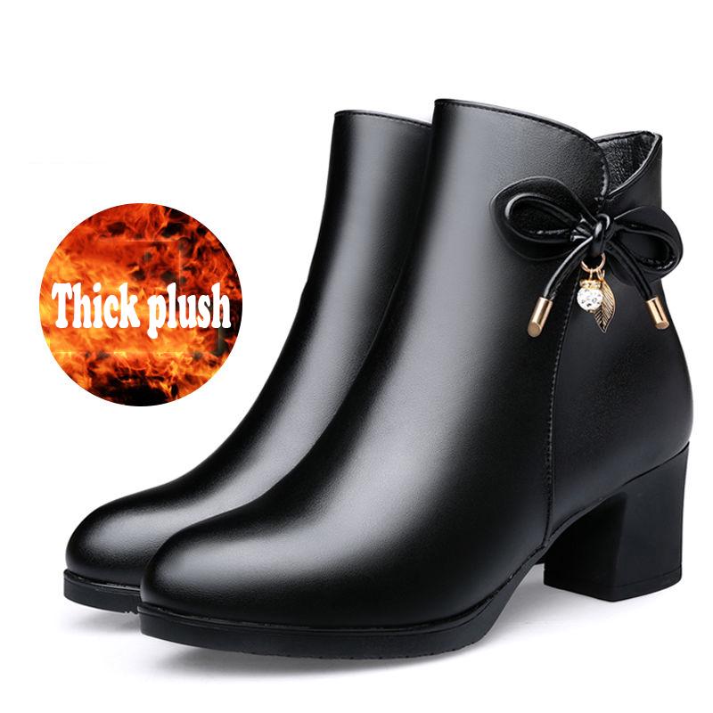 Boot Women Ankle Boots Winter Booties Leather Women's Ankle Boots Female Footwear