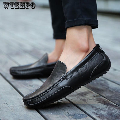 casual summer men shoes Mens Light Comfortable Flat Shoes Loafers leather Footwear sneakers