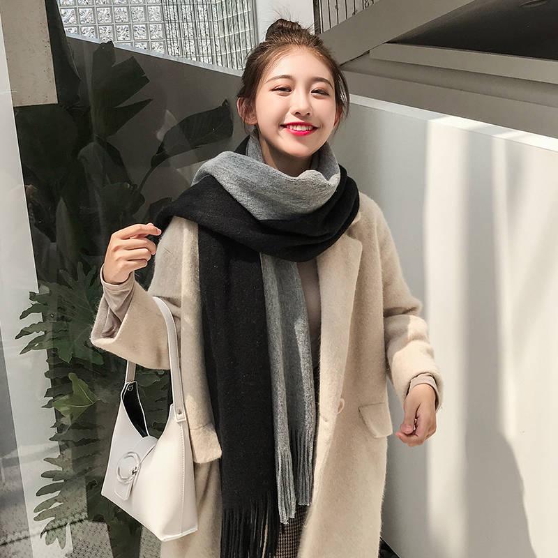 Women Shawl Scarf Autumn Winter Fashion Stripe Pashmina Scarves Warm Tassel Hijab Stole Scarfs