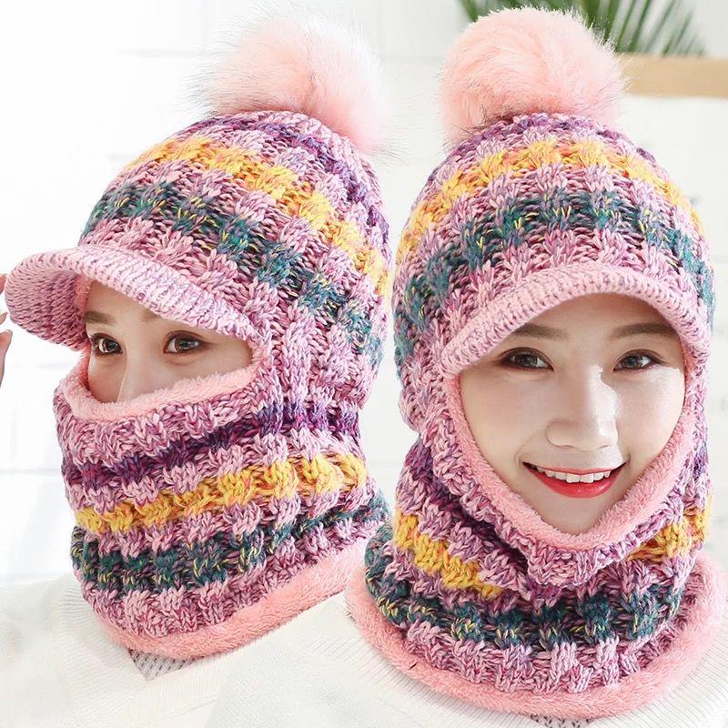 Autumn winter Warm hat Thick hat Fashion Woman hat Plush Cotton hat Trendy wild hat Windproof hat