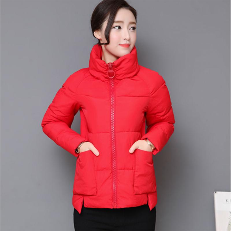 Women's Short Warm Down Jacket Winter Loose Jacket Down Jacket Casual Stand Collar Padded Jacket