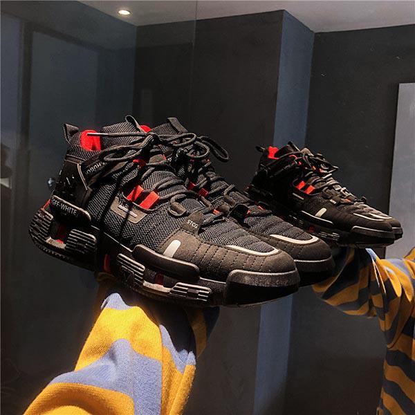 Plus Size 39-44 Summer Men Breathable Black Mesh Sneakers Comfortable Basketball Shoes Non-slip Running Shoes Outdoor Travel Shoes