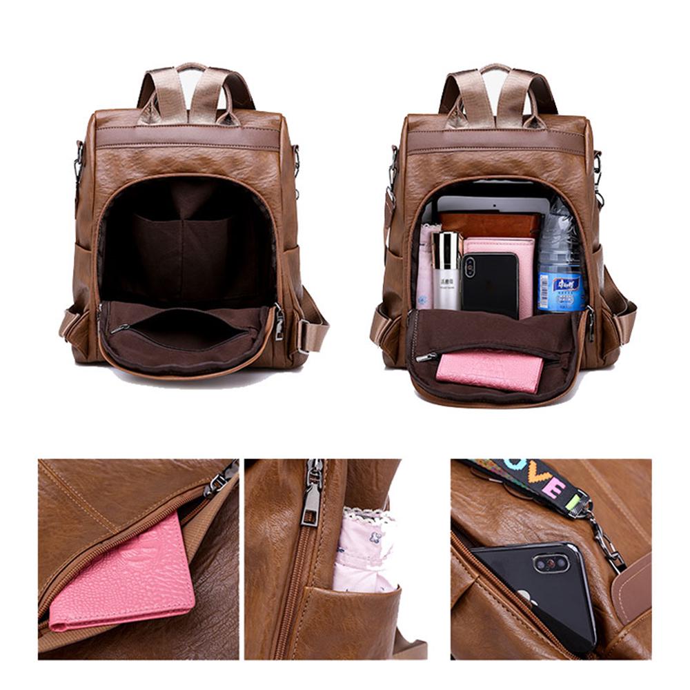 New Wild Fashion Large Capacity Backpack Ladies PU Anti-theft Bag Short Distance Outdoor Travel Bag