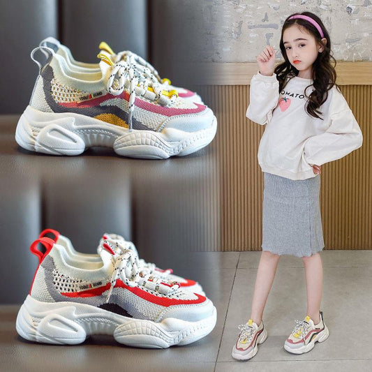 Children's Sports and Leisure Shoes Flying Woven Breathable Mesh Shoes In Children