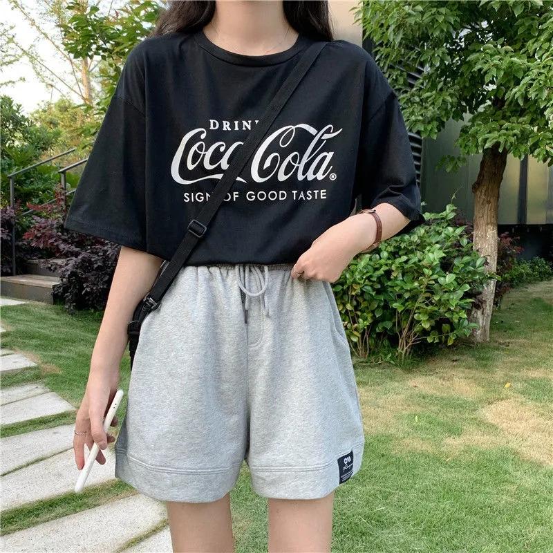 Five Points Wide Leg Sports Shorts Women's Summer Loose Casual Straight Shorts Ins Harajuku Style Pants Fitness Jogging Short Pants