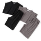 Ice Silk Large Size Casual Sports Suit Men's Solid Color Summer Fashion Suit Loose Sports T-shirt Vest Set for Men