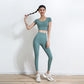 Seamless Women Yoga Set Workout Sportswear Gym Clothing Fitness Long Sleeve Crop Top High Waist Leggings Sports Suits