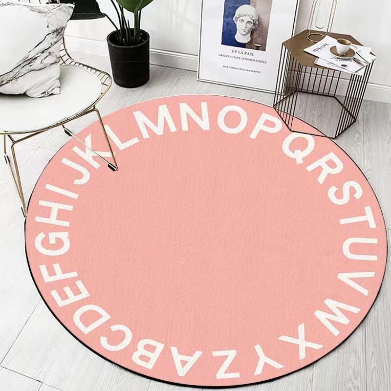 Round Carpet Fangyangr Living Room Bedroom Thickened Pole Line Bedside Blanket Northern European Retro Irregular Tea Blanket