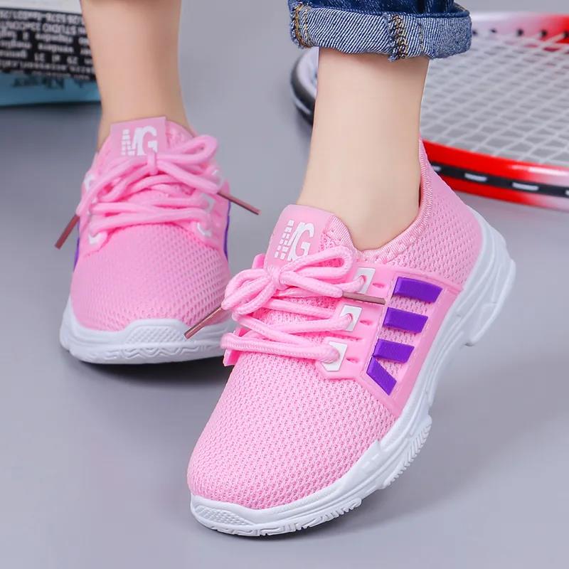 Fashionable Children Infant Kids Baby Girls Boys Solid Stretch Mesh Net Breathable Sport Run Sneakers Shoes