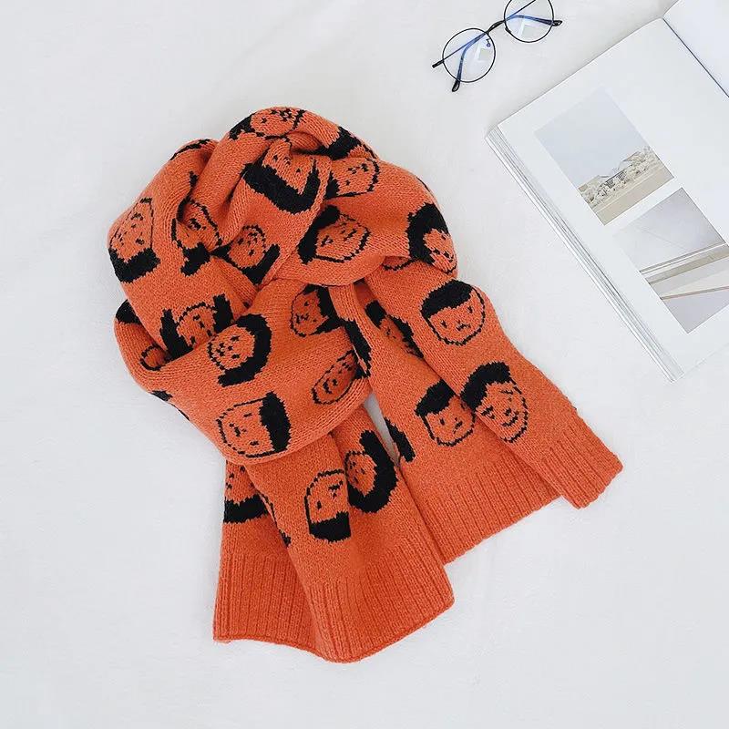 Scarf Female Winter Korean Fashion Printing Woven Scarf Thick Warm Woolen Scarf Shawl