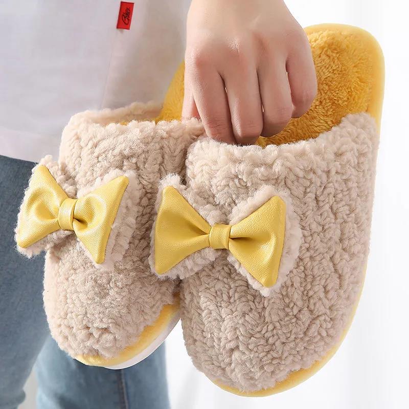 Autumn and Winter Pure Cotton Slippers Indoor Non-slip Soft-soled Shoes Warm Simple Plush Cotton Shoes