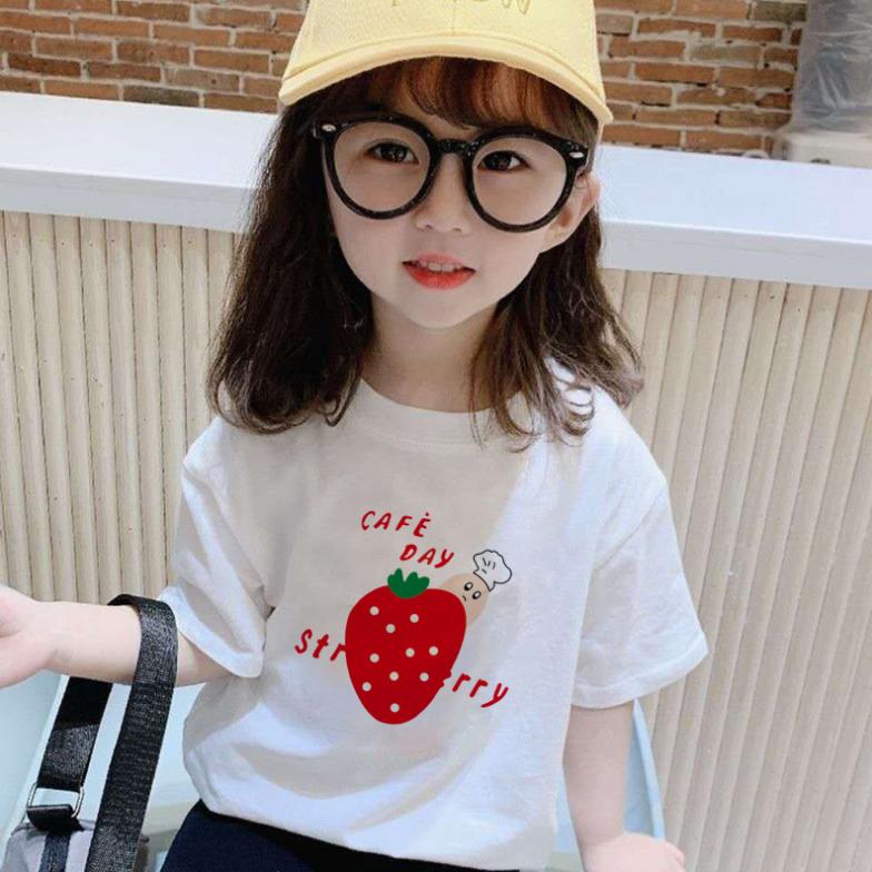 Summer Kids Cute Printing T Shirts Short Sleeve Tops Korean Style O-neck Loose T Shirts For Children Girls