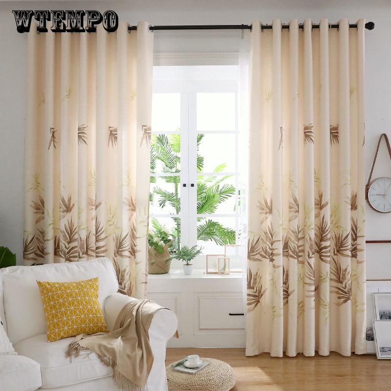 WTEMPO Curtain Finished Window Blackout Curtains European Style Shade Embroidery Blackout Curtains