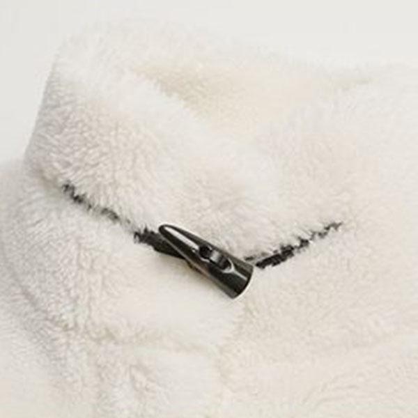 Winter All-match Age-reducing Lamb Fur Coat with Horns Buckle Female Thickened Warm Furry Short Fur Coat