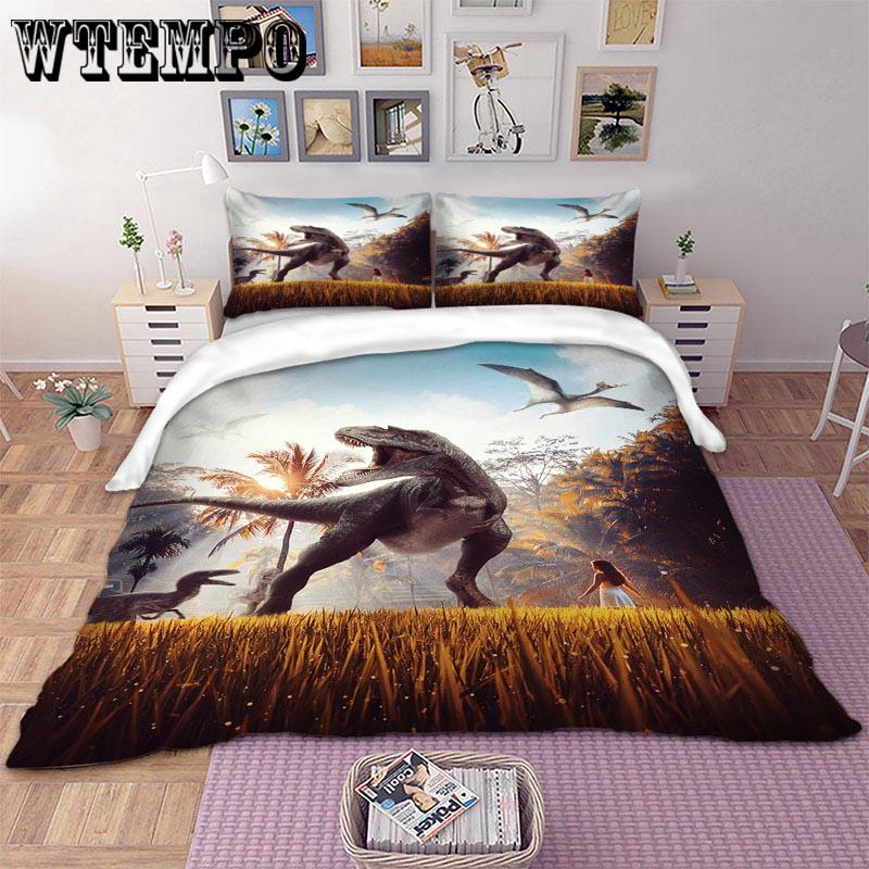 Quilt Set 3pcs Prehistoric Monster  Dragon Bedding Set 3D Duvet Cover Sets Home Textile