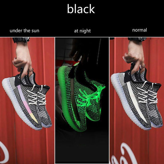 Color changing shoes men's spring angel summer breathable men's shoes couple reflective shoes