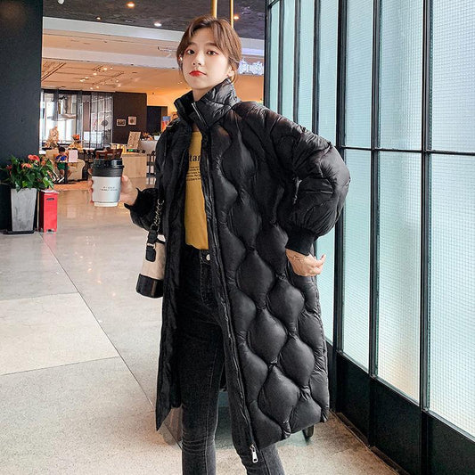 Fashion Down Student Winter Long Over-knee Thick Down Jacket Korean Style Slim Thin Women's Down Jacket