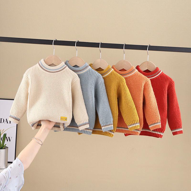 Autumn and Winter Children's Sweater Boys Thick Sweater Sweater Pullover Sweater Girls Round Neck Bottoming Shirt