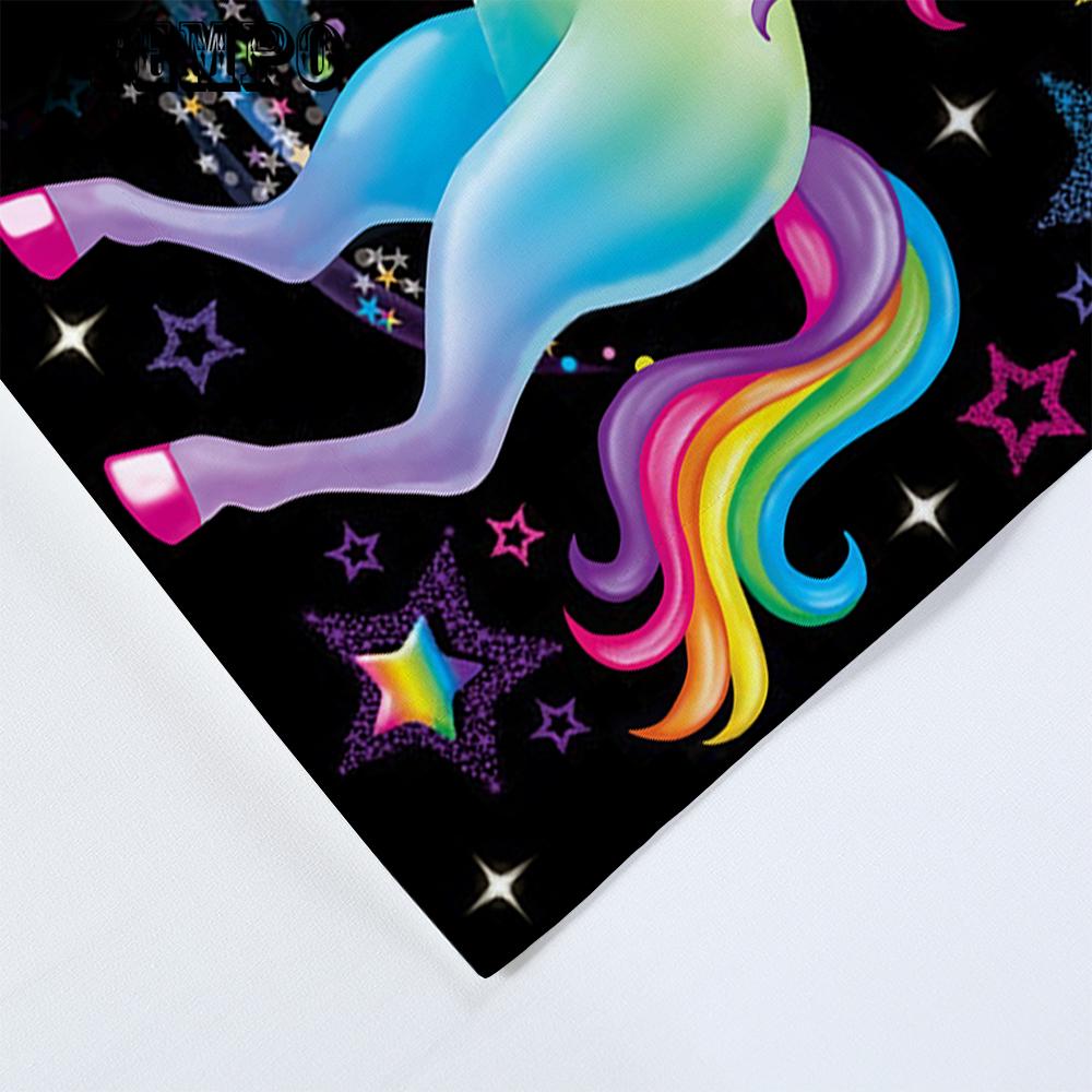 3Pcs Set Cartoon Fashion Classic 3D Rainbow Unicorn Horn  Bedding Sets Printed Duvet Cover