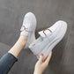 Women's Thick-soled White Shoes Spring and Autumn All-match Pregnant Women Slip-on Shoes Ladies Student Loafers Height Increasing White Shoes